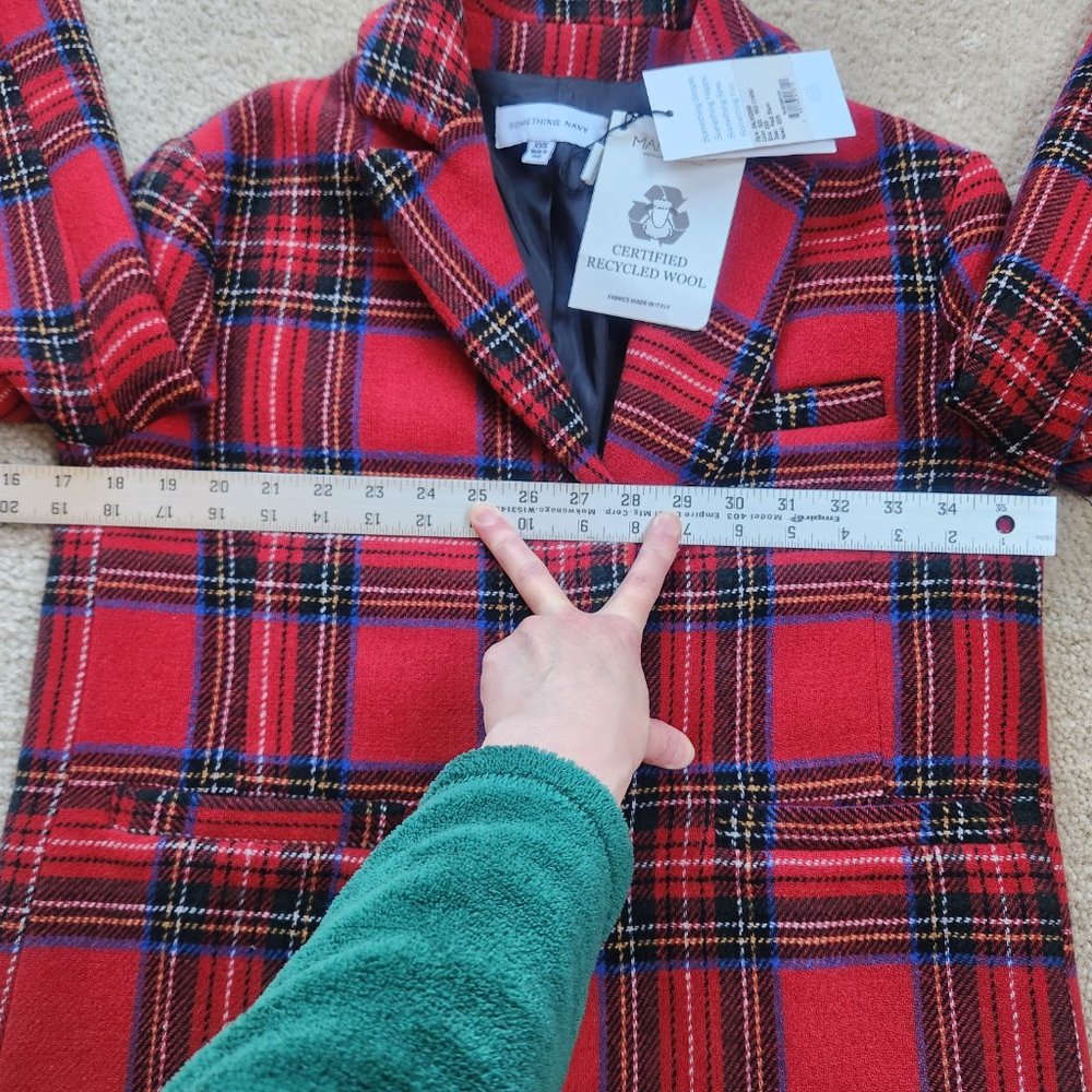 NWT Something Navy Plaid Tartan Blazer Coat "Marley" - Picture 16 of 16
